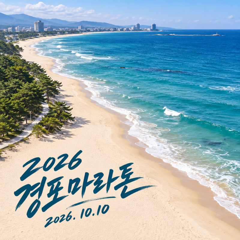 10월 마라톤 대회 일정, 경포마라톤 하프 19km 4.7건강달리기 코스 일정 경포해변 출발