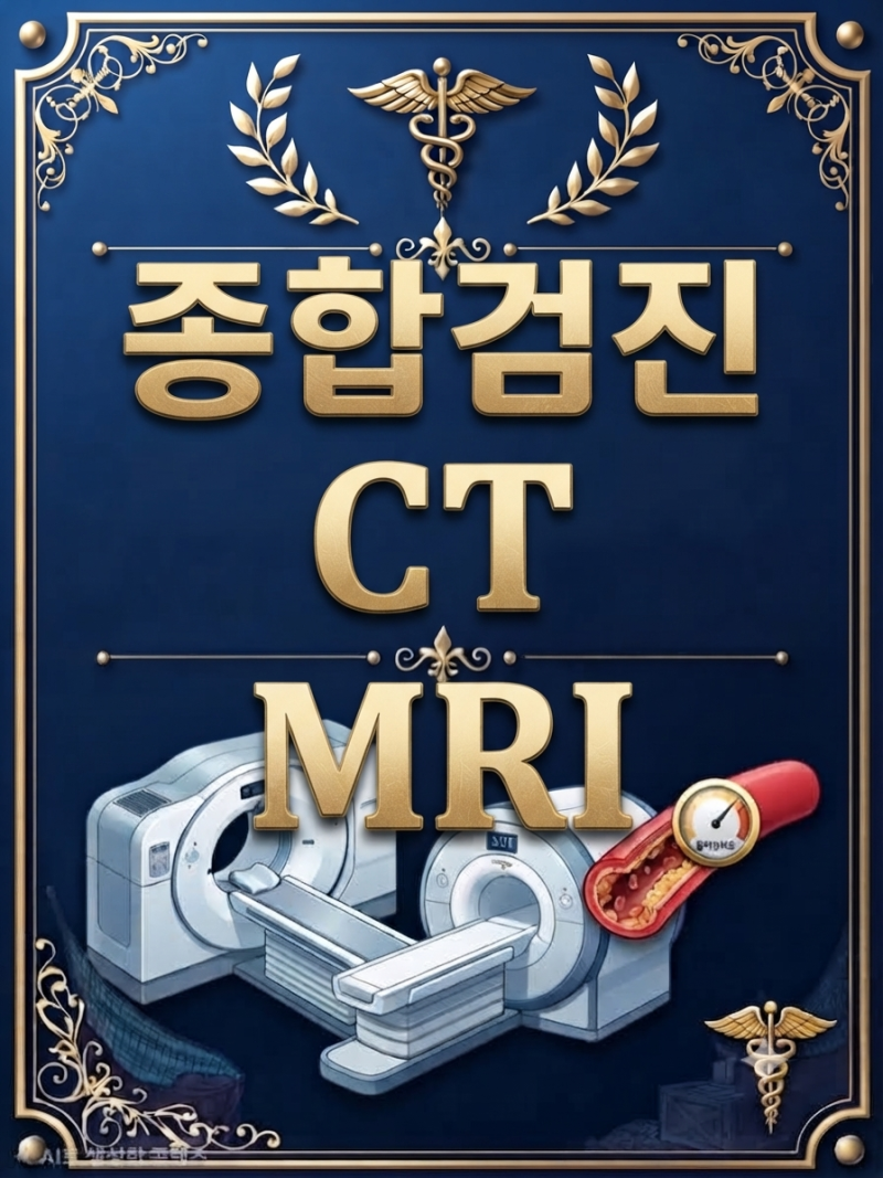 종합검진센터 검사 안내표 CT.. MRI. 검사 항목과 비용 정보ㅡ방사능 누출 여부 안심