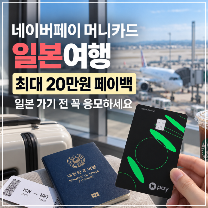 네이버페이 머니카드 일본여행 최대 20만원 페이백｜일본 가기 전 꼭 응모하세요