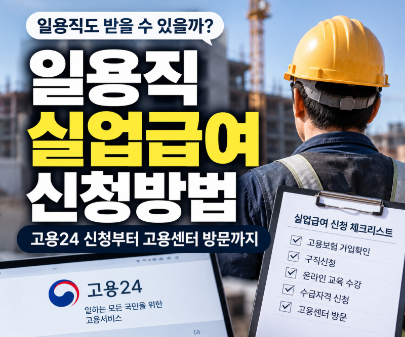 일용직 실업급여 신청방법, 고용24에서 어디까지 가능할까?