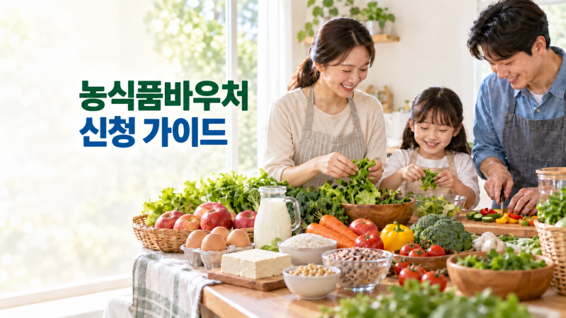2026 농식품바우처 신청 방법 총정리 생계급여 가구 월 최대 18만7천 원 식품 지원