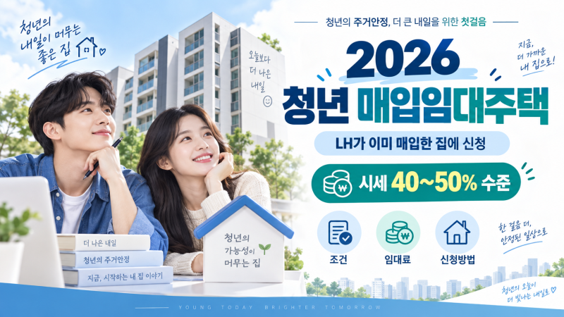 2026 청년 매입임대주택｜LH 시세 40~50% 임대료·조건·신청방법