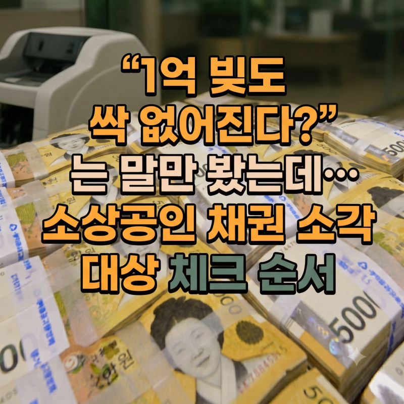 "1억 빚도 싹 없어진다?"는 말만 봤는데…소상공인 채권 소각 대상 체크 순서