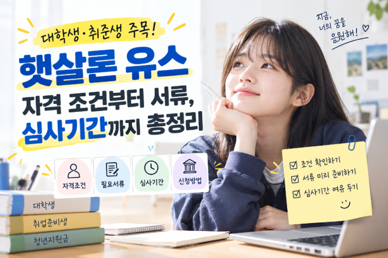 대학생·취준생 주목! 햇살론 유스 조건부터 서류, 심사기간까지 총정리