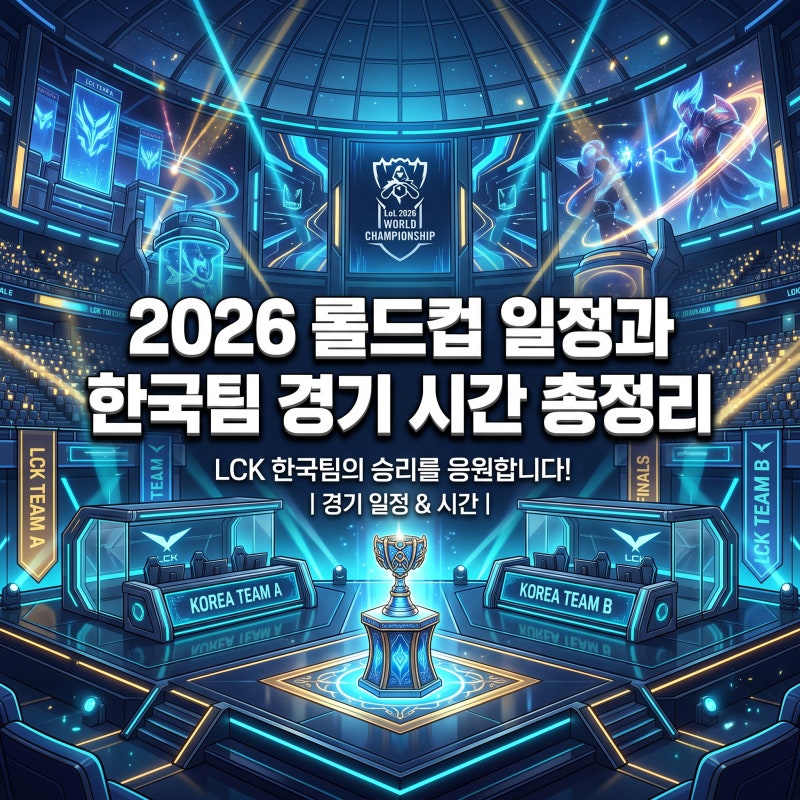 2026 롤드컵 일정 총정리와 LCK 4시드 확정 명단 및 결승 날짜