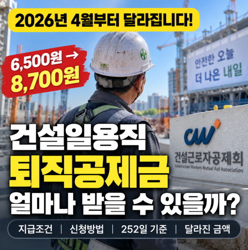 “4대보험 없으면 못 받는다고?” 건설일용직 퇴직공제금 알아봤더니 달랐다