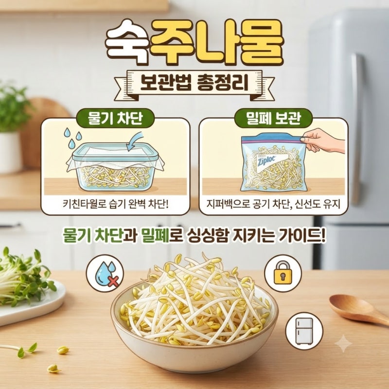 숙주나물 보관법 총정리 물기 차단과 밀폐로 싱싱함 지키는 가이드