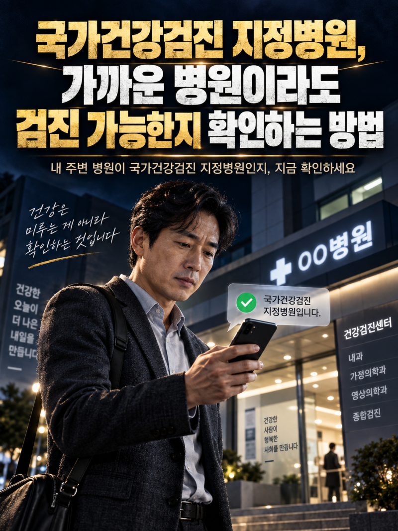 국가건강검진 지정병원, 가까운 병원이라도 검진 가능한지 확인하는 방법
