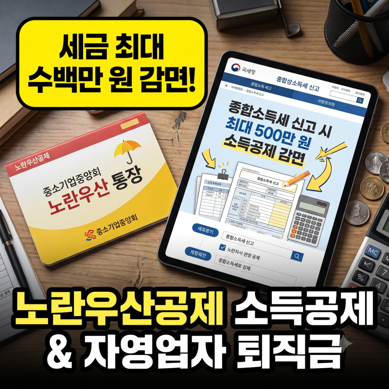 1년에 300만원 세금 공짜로 깎아줍니다! 2026 노란우산공제 소득공제 확대 및 폐업 환급금 수령....