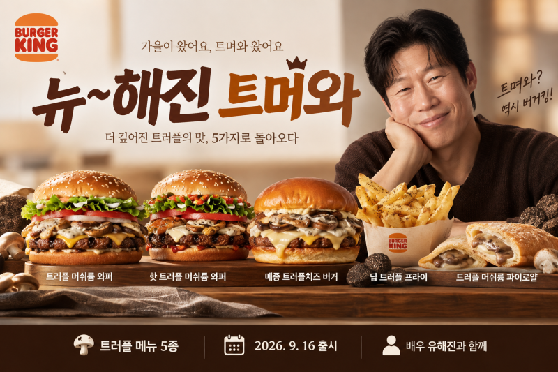 버거킹 트머와 다시 왔다, 뉴해진트머와 유해진 광고에 신메뉴까지 뭐가 달라졌나