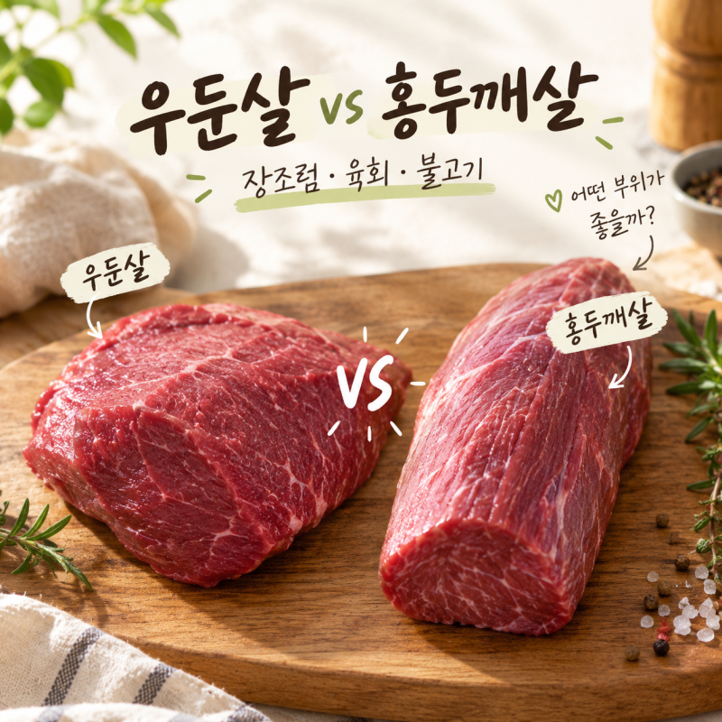 우둔살 vs 홍두깨살 차이! 장조림·육회·불고기 어떤 부위가 좋을까