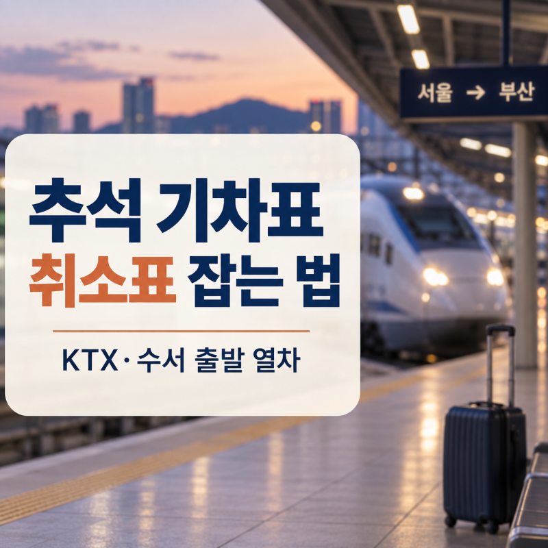 2026 추석 KTX·SRT 취소표 잡는 법｜수서 출발 열차 예매·위약금 정리