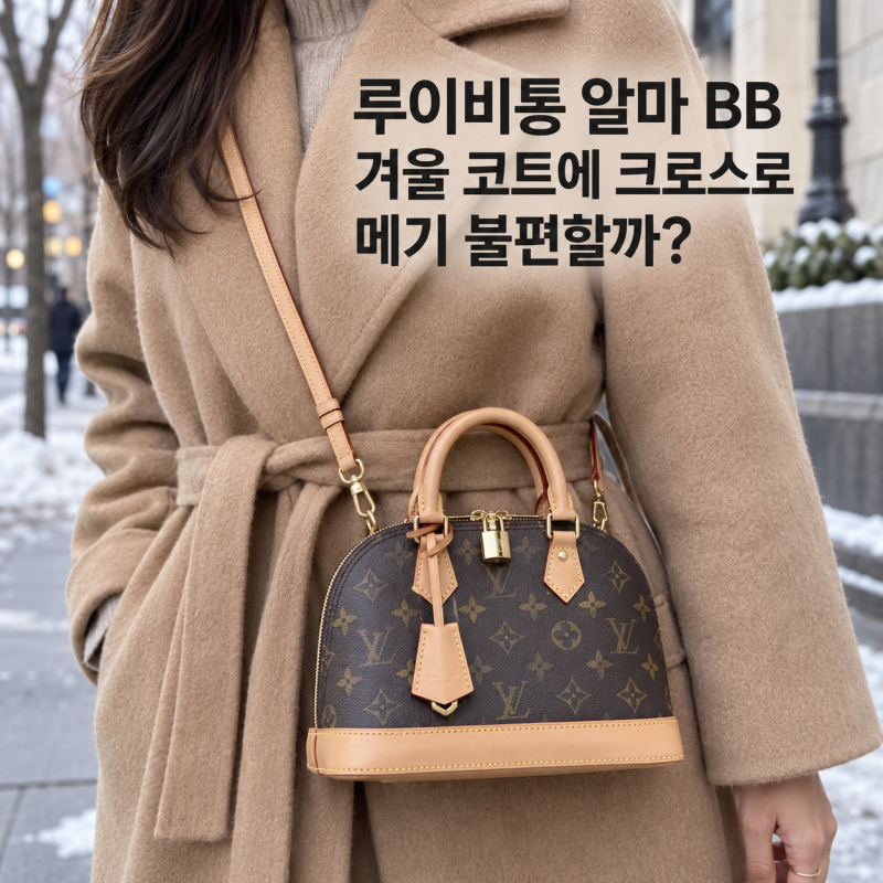 루이비통 알마 BB 겨울 코트에 크로스로 메기 불편할까?