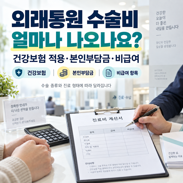 외래통원 수술비는 얼마나 나오나요?｜건강보험 적용·본인부담금·비급여 항목