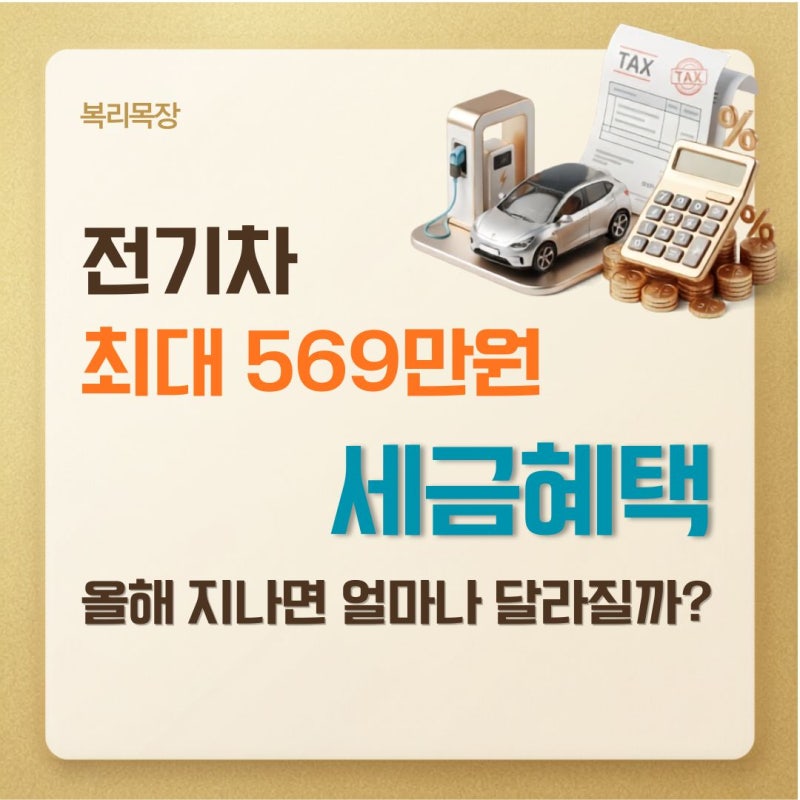 전기차 최대 569만원 세금 혜택, 올해 지나면 얼마나 달라질까