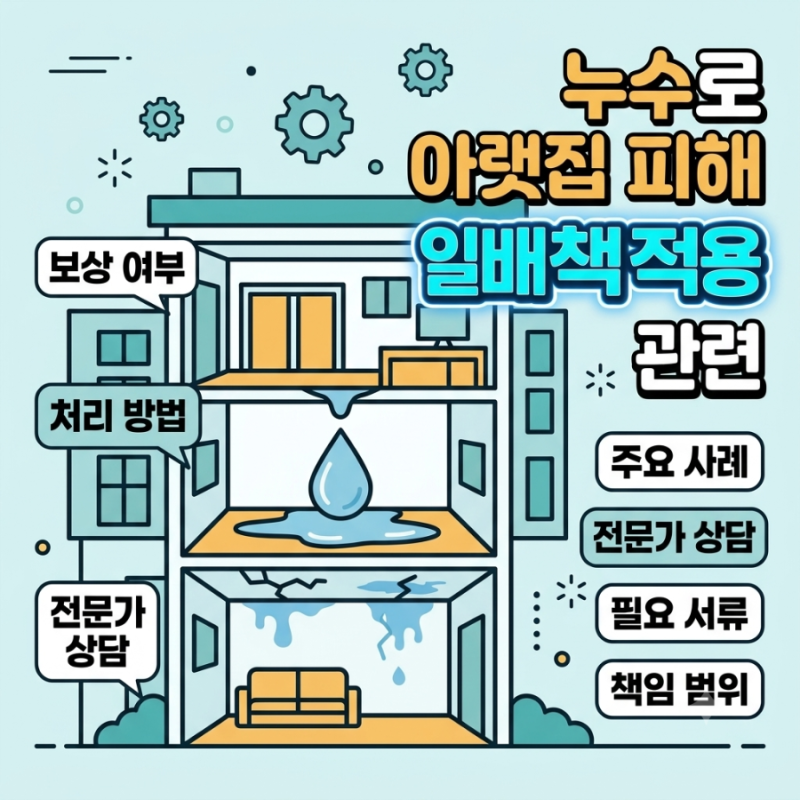 "누수로 아랫집 피해. 일배책 보험금 받으려면 반드시 직접 살아야 할까?"