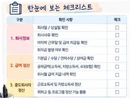 ★중도퇴사자 발생시 세무대리인이 해야 할 업무★