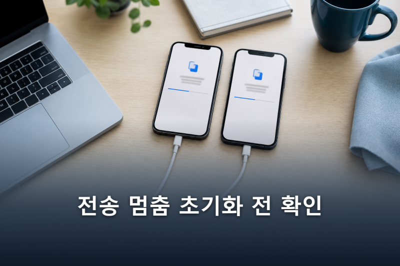 아이폰 빠른 시작 전송 멈춤, 재시동 전 확인 순서