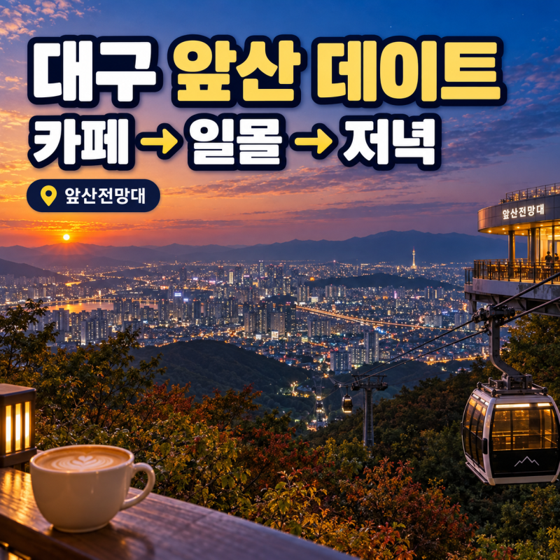 대구 앞산전망대 + 안지랑 가을 데이트｜카페·케이블카·일몰·저녁 코스