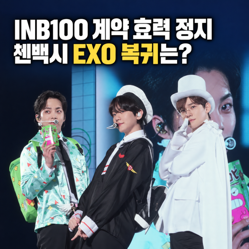 첸백시와 INB100의 계약 효력은 멈췄지만, 이것이 EXO 완전체 복귀로 바로 이어지지 않는 이유