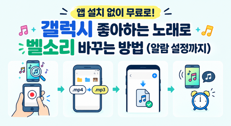 앱 설치 없이 무료로! 갤럭시 좋아하는 노래로 벨소리 바꾸는 방법 (알람 설정까지)