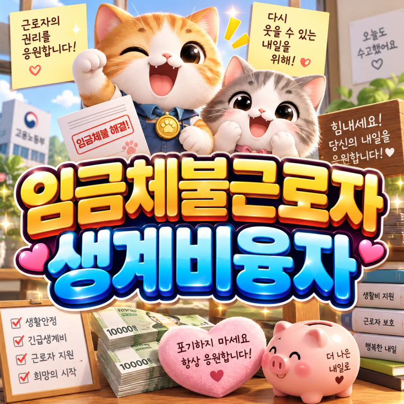 2026 임금등체불근로자생계비융자 특례 최대 2000만원 연 1.0% 저금리 혜택!