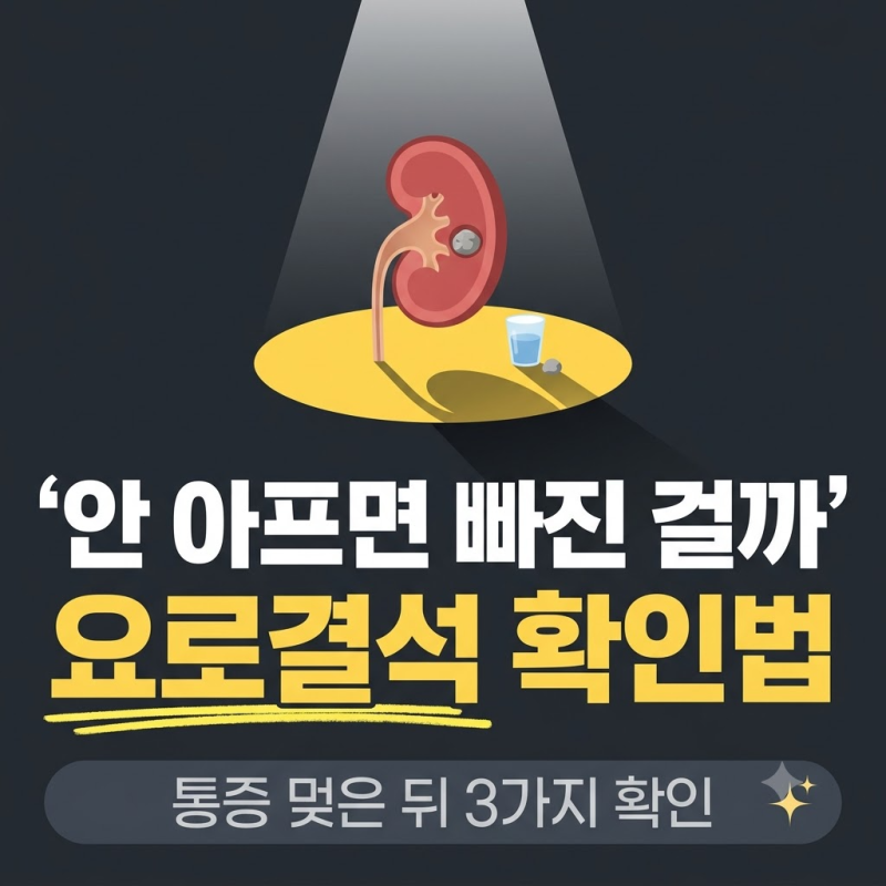요로결석 증상, 통증이 멎으면 다 빠진 걸까 확인법 3가지