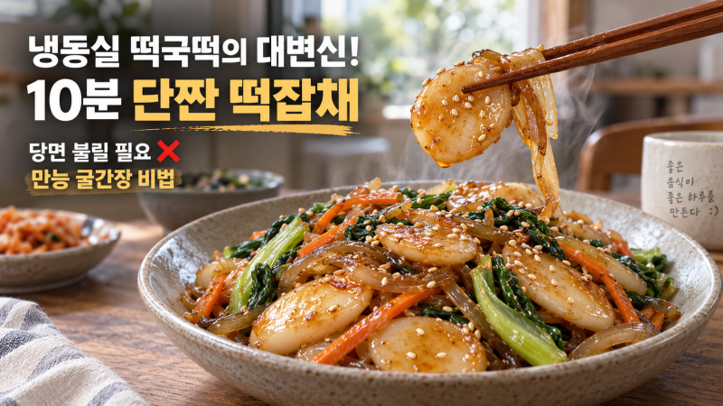남은 떡국떡의 특급 변신! 불지 않고 쫄깃한 떡잡채 황금레시피와 만능 양념장