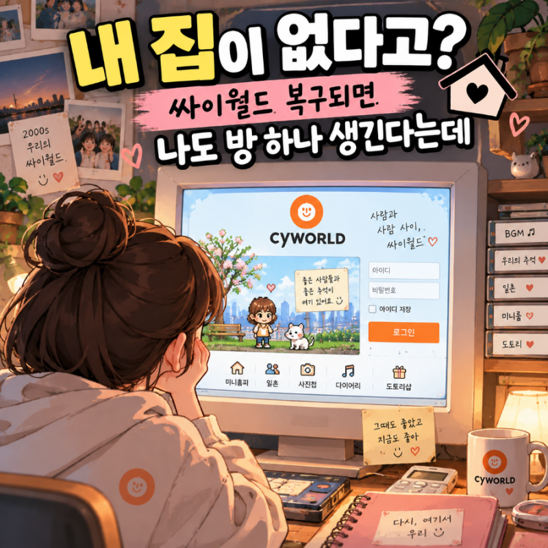 "내 집이 없다고?" 싸이월드 복구되면 나도 방 하나 생긴다는데