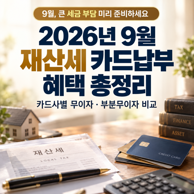 재산세 카드납부 혜택 총정리, 카드사별 무이자·부분무이자 비교