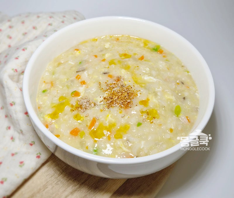 계란야채죽 끓이는법 찬밥요리 아침밥으로 뚝딱