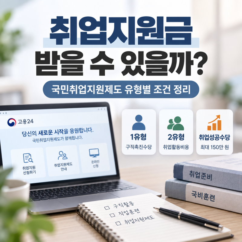 취업지원금 받을 수 있을까? 국민취업지원제도 유형별 조건 정리