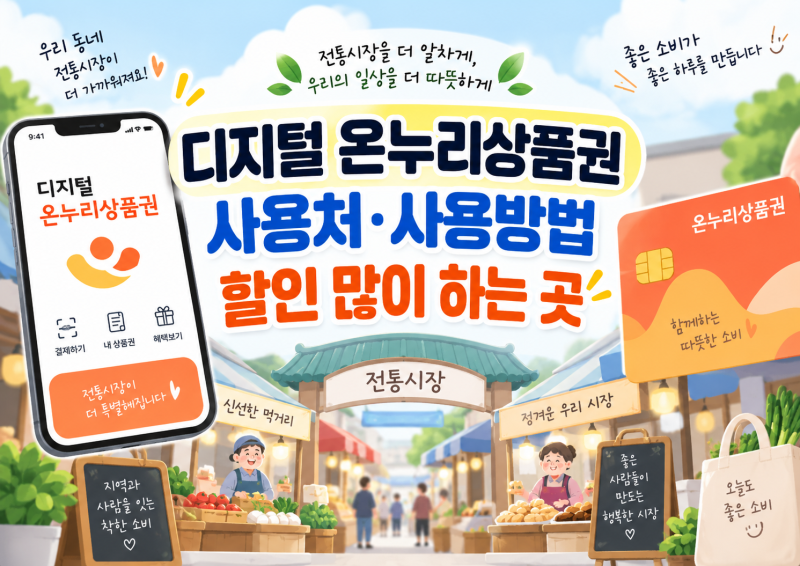 디지털 온누리상품권 사용처, 사용방법부터 할인 많이 하는 곳까지