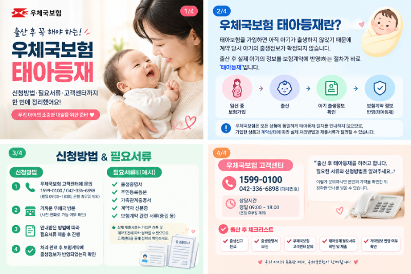 우체국보험 태아등재 신청방법 총정리｜필요서류·고객센터 전화번호까지
