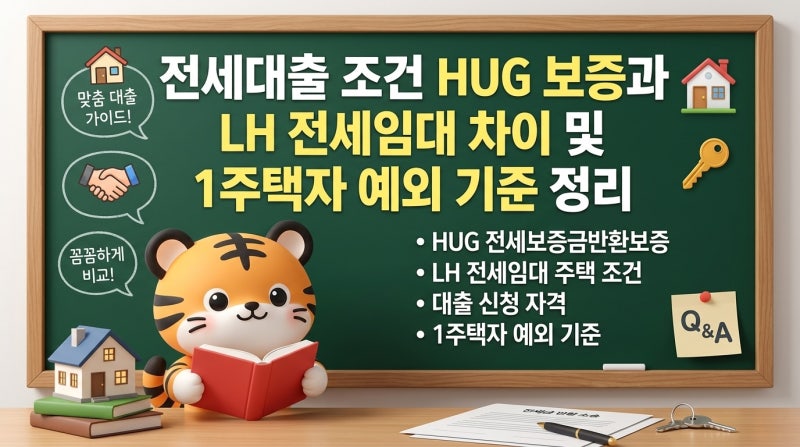 전세대출 조건 HUG 보증과 LH 전세임대 차이 및 1주택자 예외 기준 정리