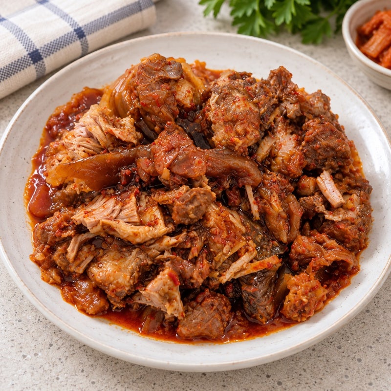 돼지고기 김치찜 레시피, 앞다리살 묵은지 압력솥으로 푹 익히기