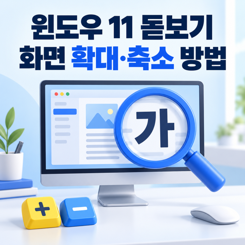 윈도우 11 돋보기 사용법, 화면 확대·축소와 종료 단축키 정리