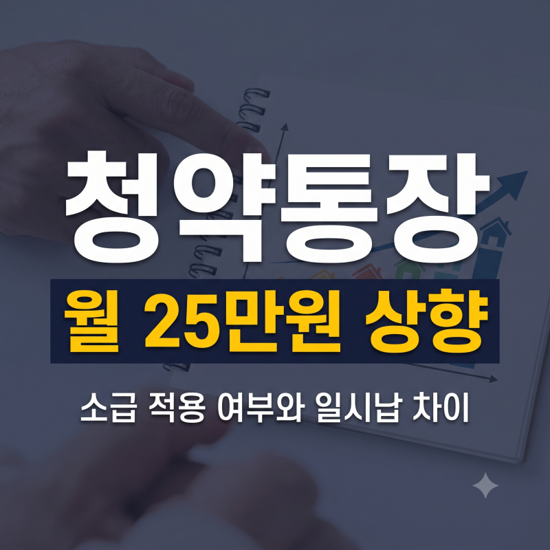 청약통장 납입인정금액 기준 변경 총정리: 소급 적용 여부와 일시납 차이(+2만원)