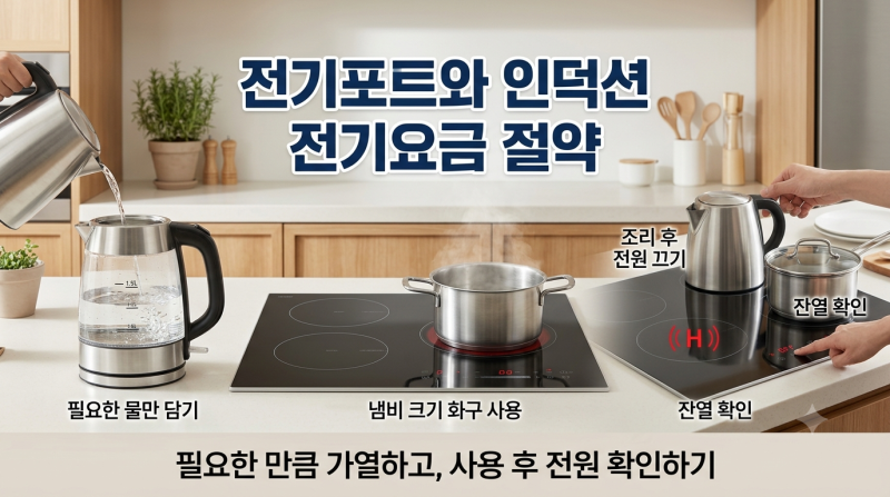 전기포트와 인덕션 전기요금 절약 방법, 열을 사용하는 주방가전부터 바꿔보세요