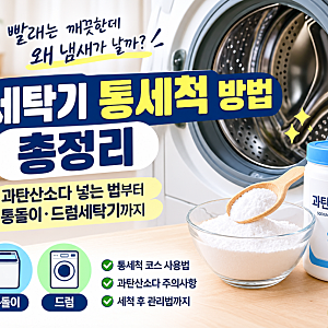 세탁기 통세척 방법 총정리｜과탄산소다 넣는 법부터 통돌이·드럼세탁기까지