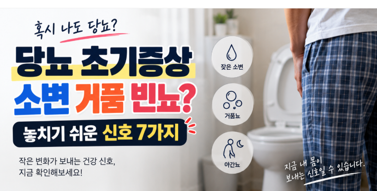 당뇨 초기증상 소변 거품 빈뇨? 놓치기 쉬운 신호 7가지