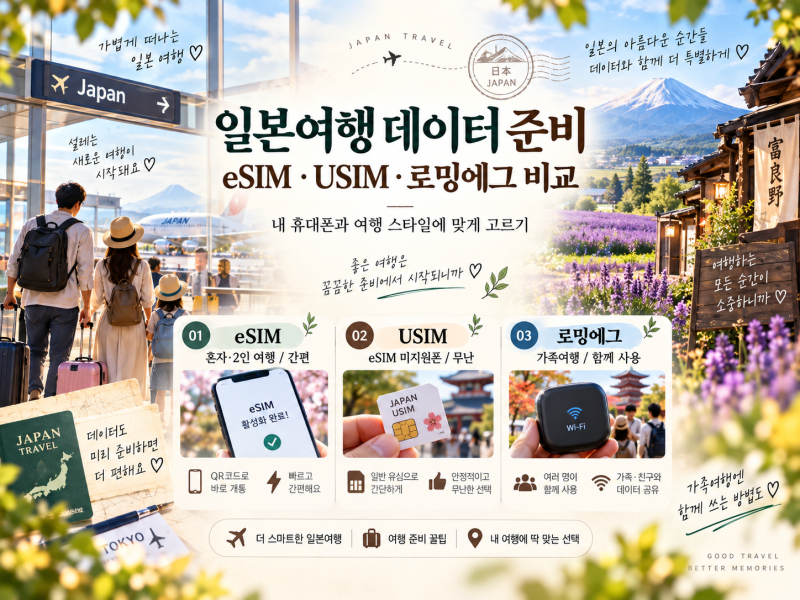 일본 eSIM 추천｜유심사 30% 할인코드 3박4일 데이터 얼마나 필요할까?