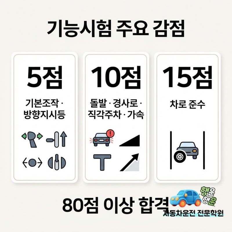 운전면허 기능시험 감점, 출발부터 주차까지 어디서 점수가 깎일까?