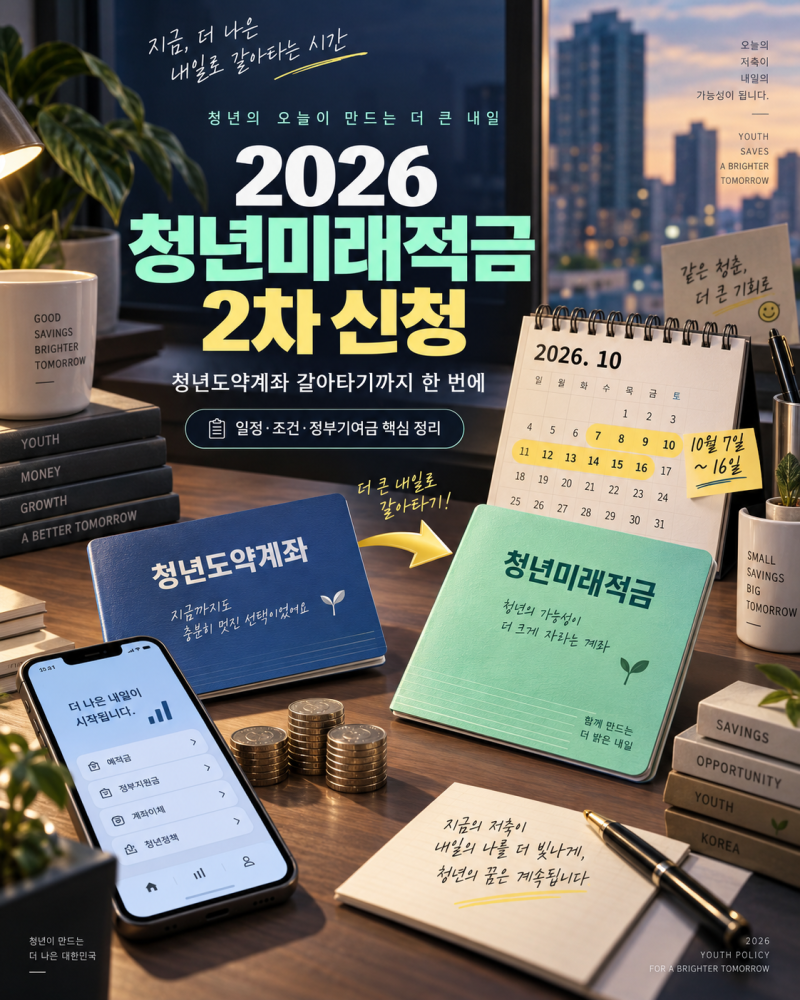 2026 청년미래적금 2차 신청 일정과 청년도약계좌 갈아타기 순서