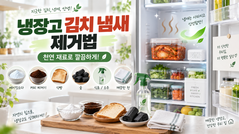 냉장고 김치 냄새 없애는 방법! 베이킹소다와 천연 재료로 악취 싹 잡는 노하우 5가지