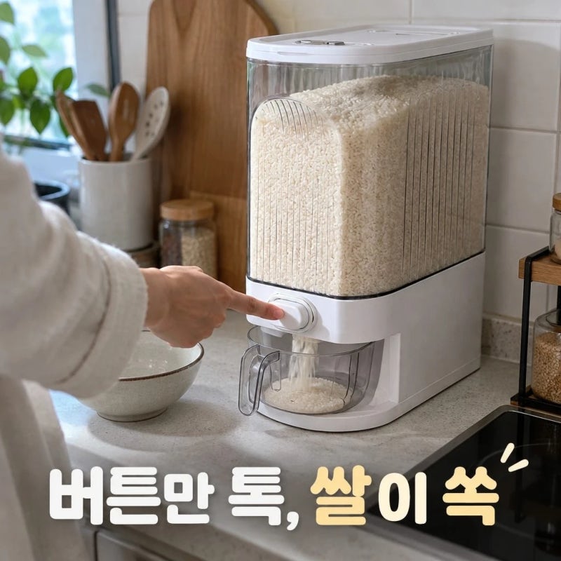 레토 쌀통 10kg 원터치 계량 밀폐 쌀보관 잡곡통 살림 꿀템 정보