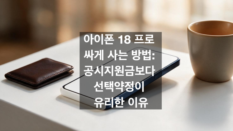 아이폰 18 프로 싸게 사는 방법: 공시지원금보다 선택약정이 유리한 이유