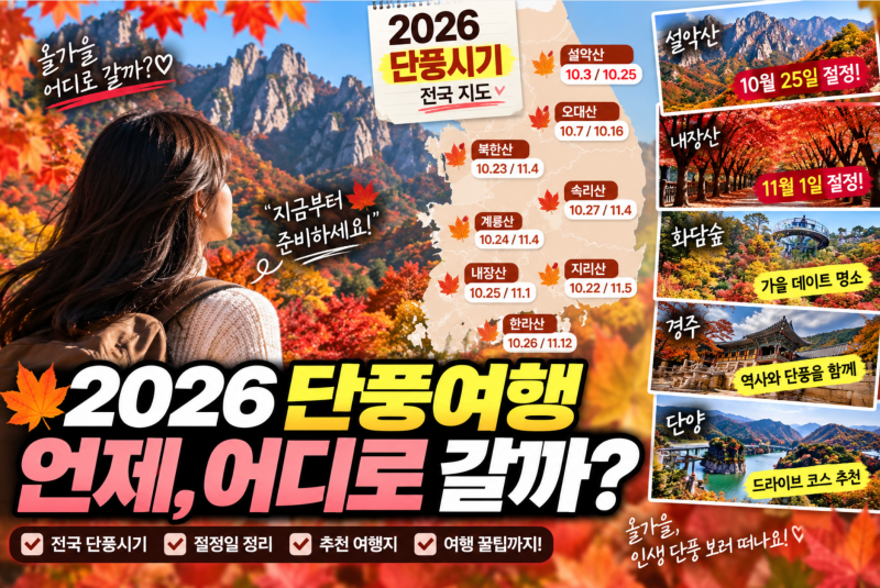 “올해 단풍 늦어진다” 2026 단풍 절정 언제? 설악산·내장산 날짜 나왔다