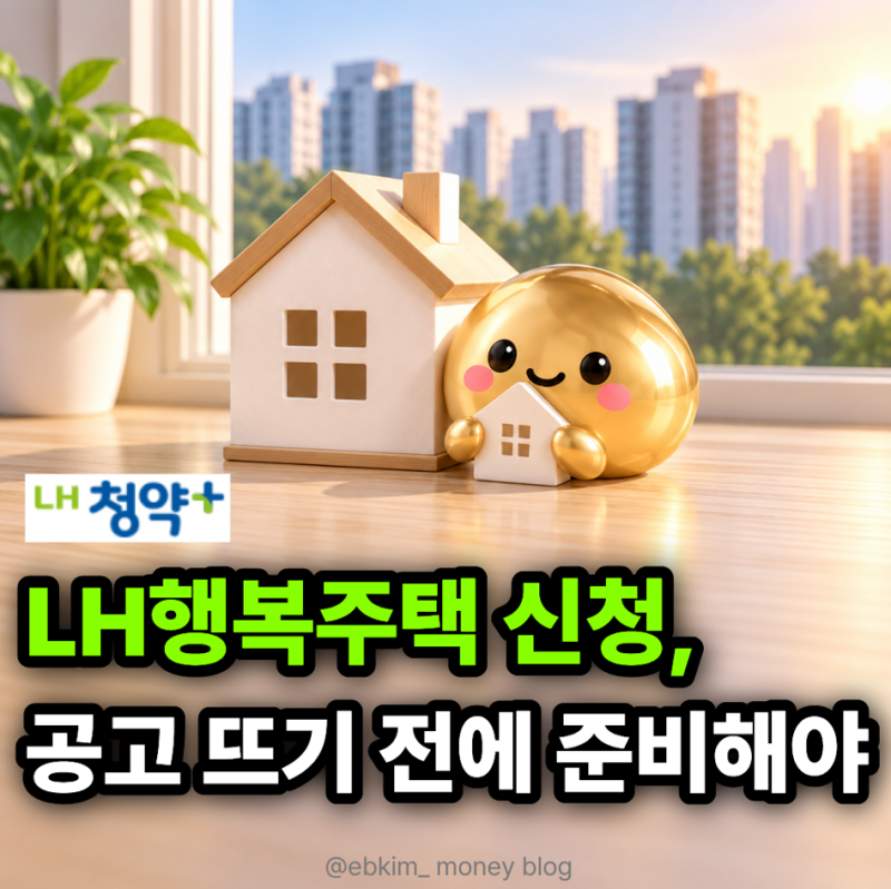 "LH행복주택 모집공고 이후 확인하면 신청도 못할수도" 미리 준비해야하는 조건 3가지