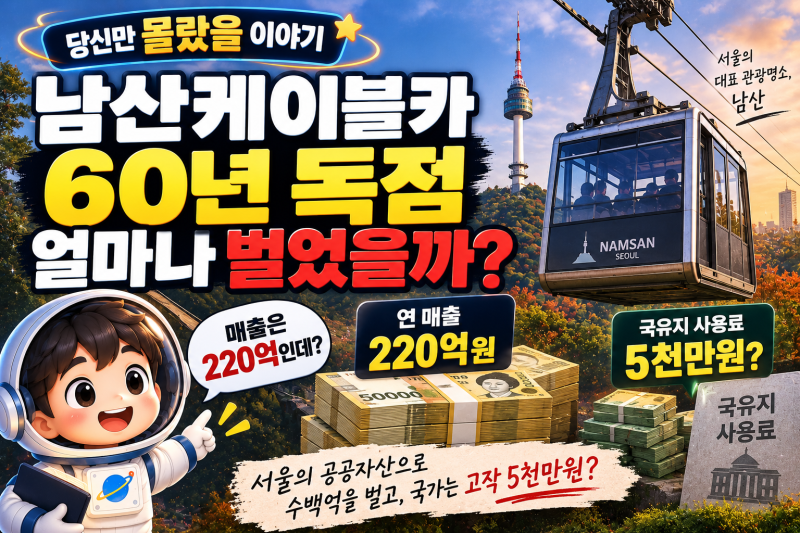 남산케이블카 60년 독점, 얼마나 벌었을까｜매출 220억인데 국유지 사용료는 5천만원?